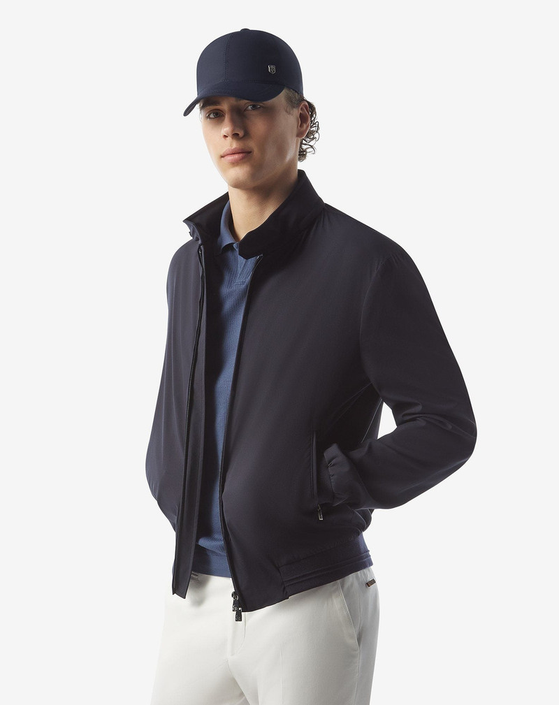 CORNELIANI Blue stretch wool blend baseball cap outlook