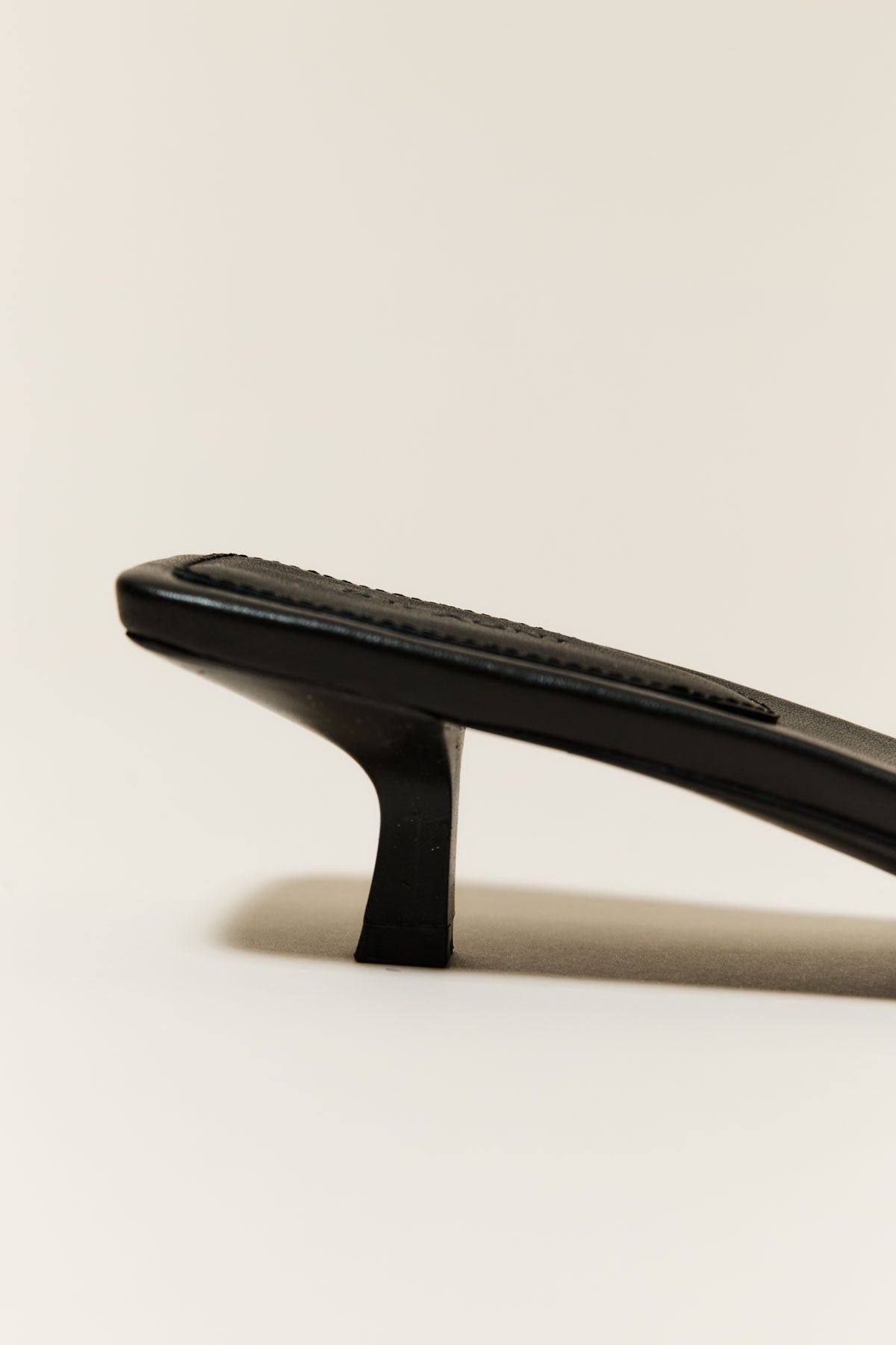Gathered Kitten Heels - Black - 5