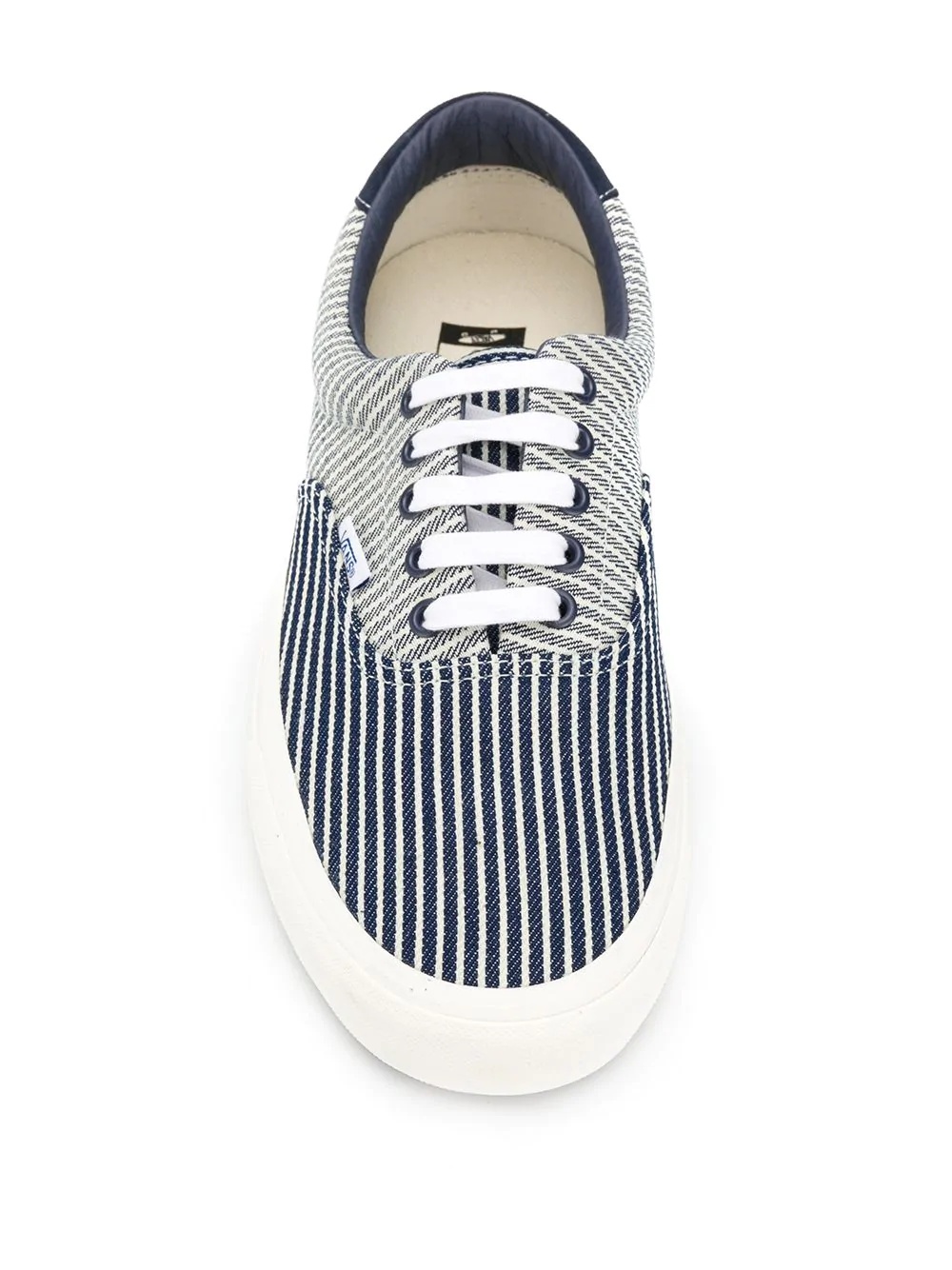 lace up striped sneakers - 4