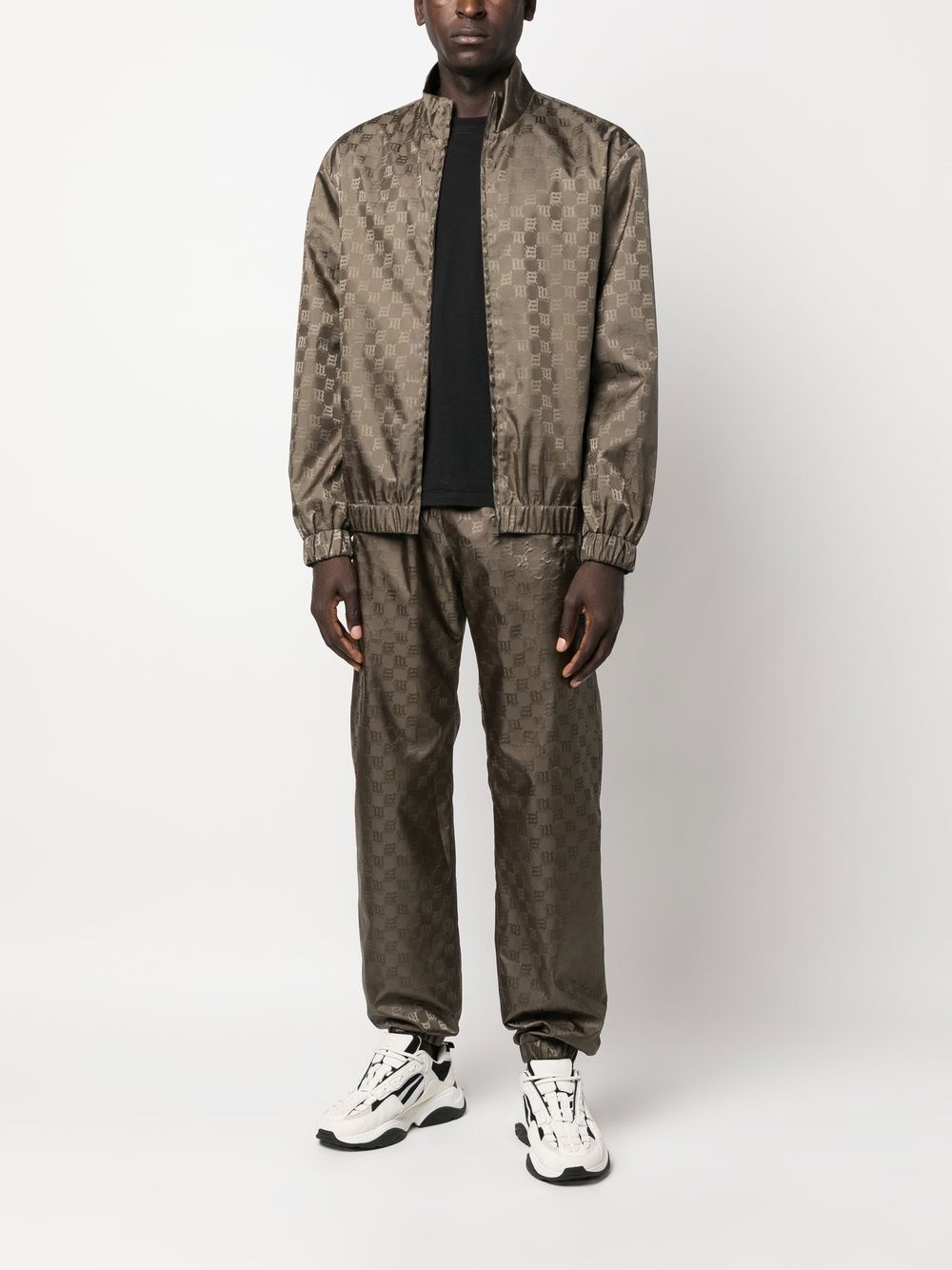 monogram-pattern track jacket - 2