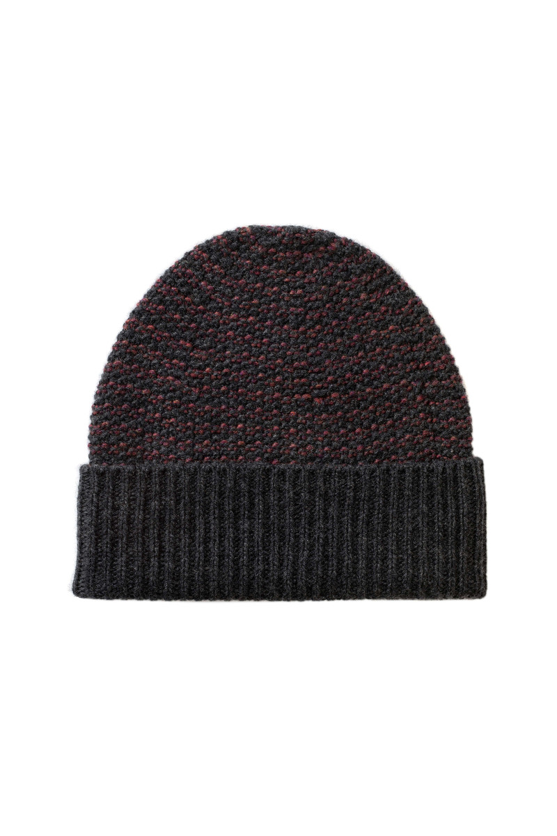 Seed Stitch Cashmere Grey Beanie 1