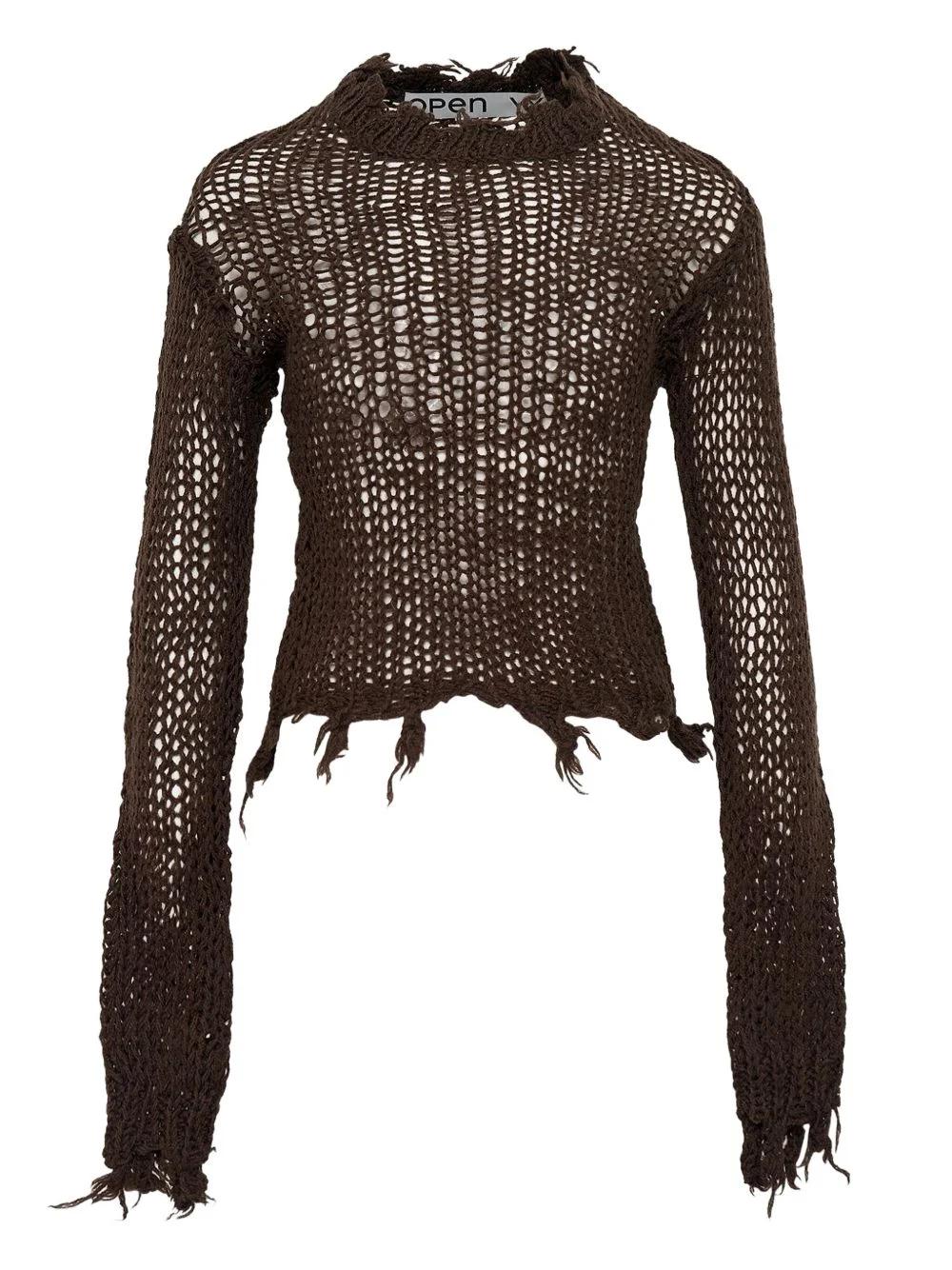 frayed-hem knit jumper - 1