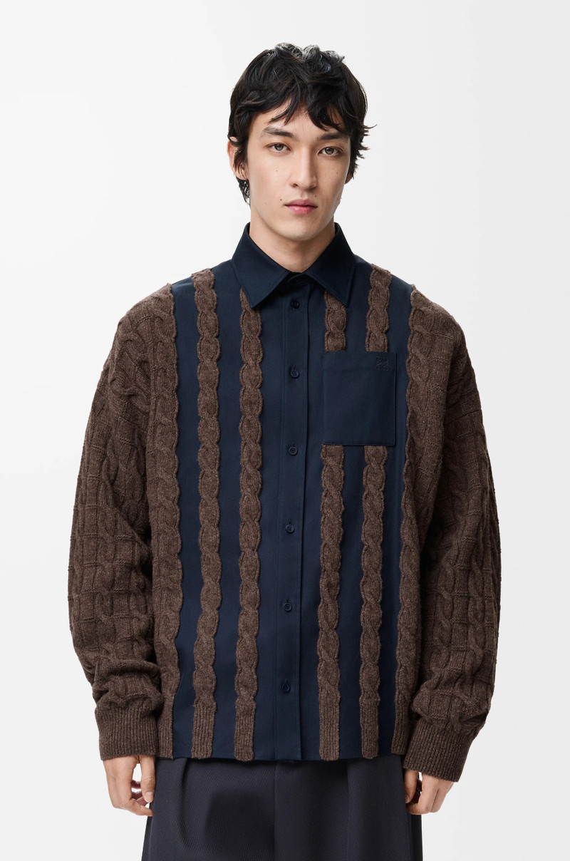 Hybrid shirt in cotton and wool 3