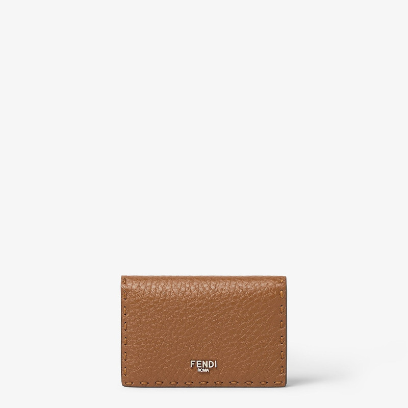 Card Holder Selleria Tan-color and sunflower yellow Selleria card case with 102 hand-sewn stitches 1