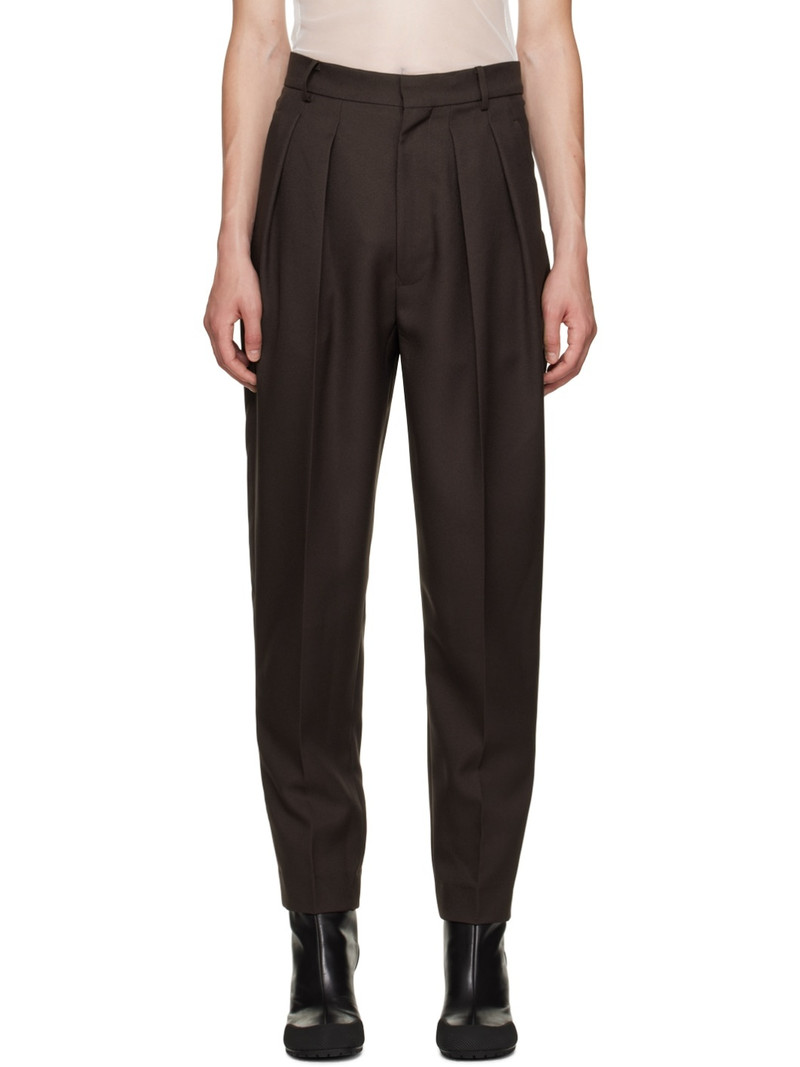 Brown Pleated Trousers 1