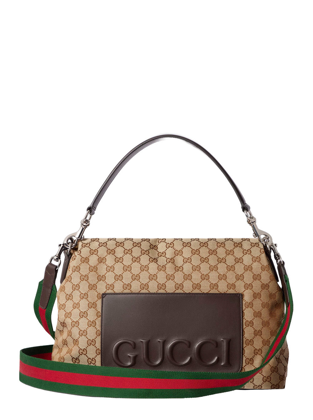Gucci Men Beige Shoulder Bag With Shoulder Strap With Web Motif And Logo Lettering On The Rear In Gg - 3