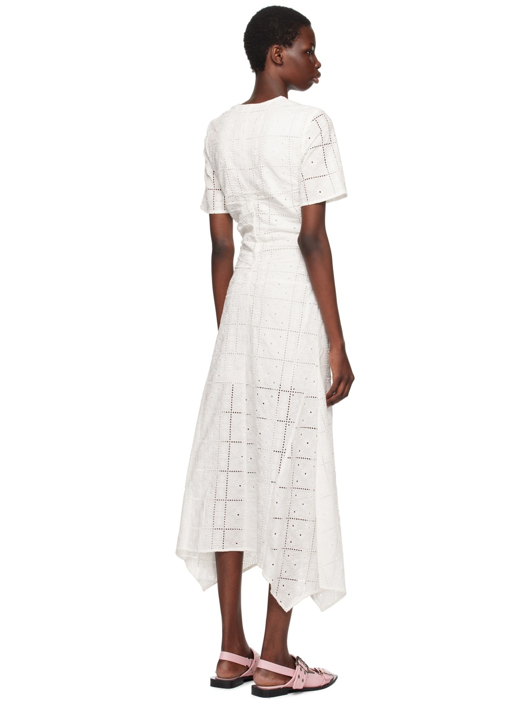 White Broderie Anglaise Maxi Dress - 3