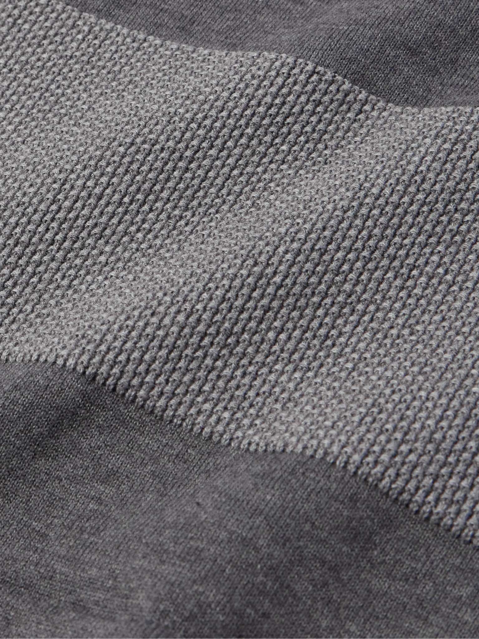 Striped Textured-Cotton Polo Shirt - 4