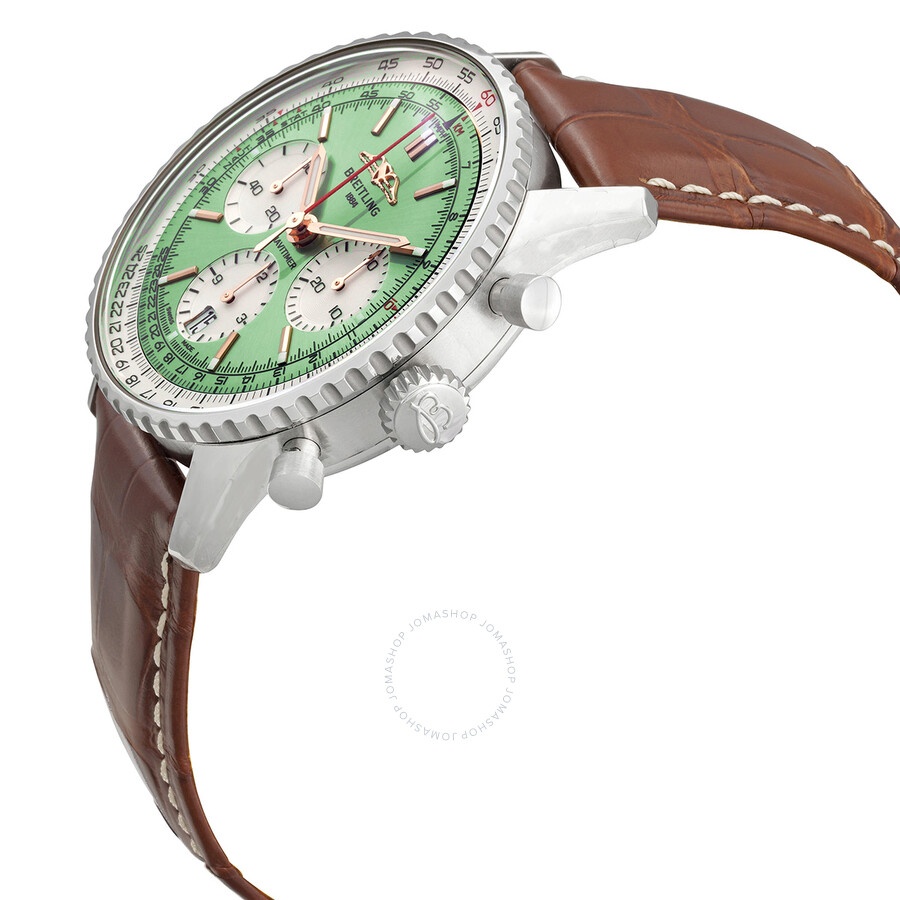 Breitling Navitimer Chronograph Automatic Chronometer Green Dial Men's Watch AB0139211L1P1 - 2