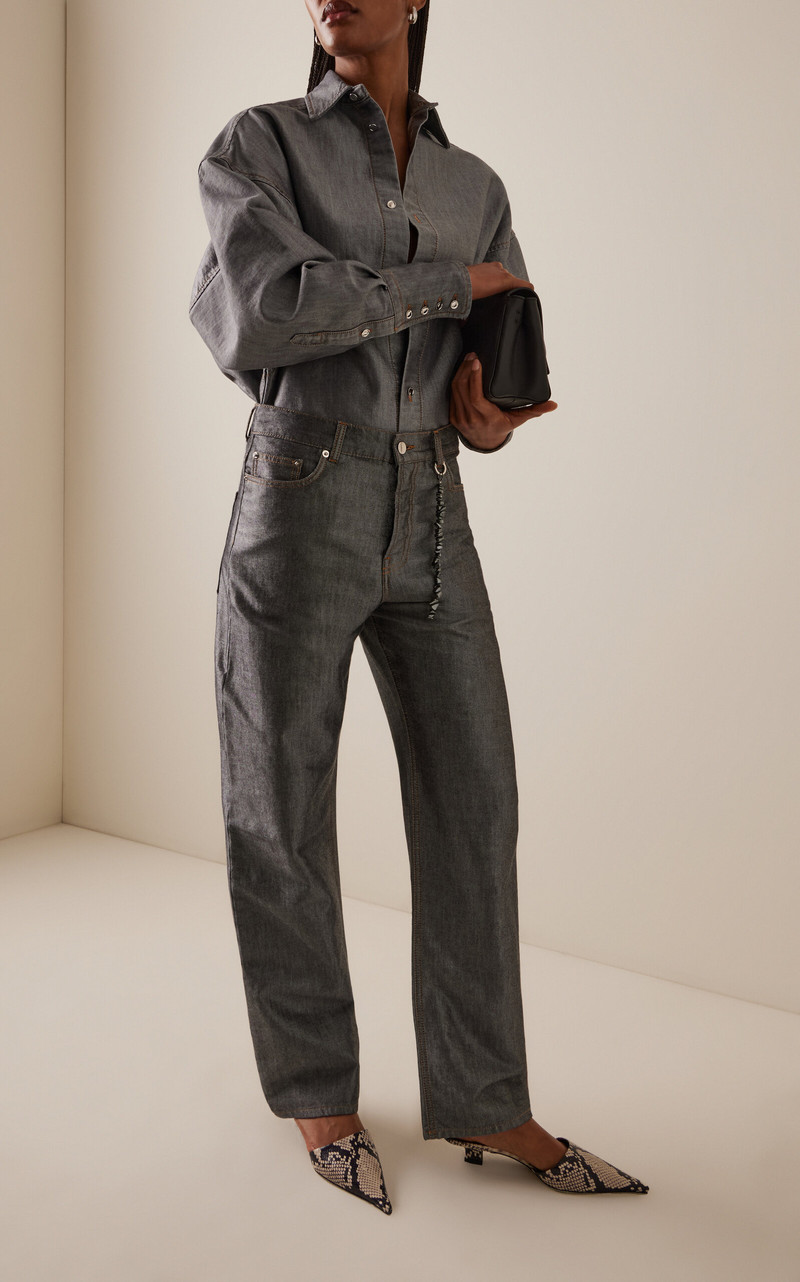 DARKPARK Gale Metallic Straight-Leg Jeans grey outlook