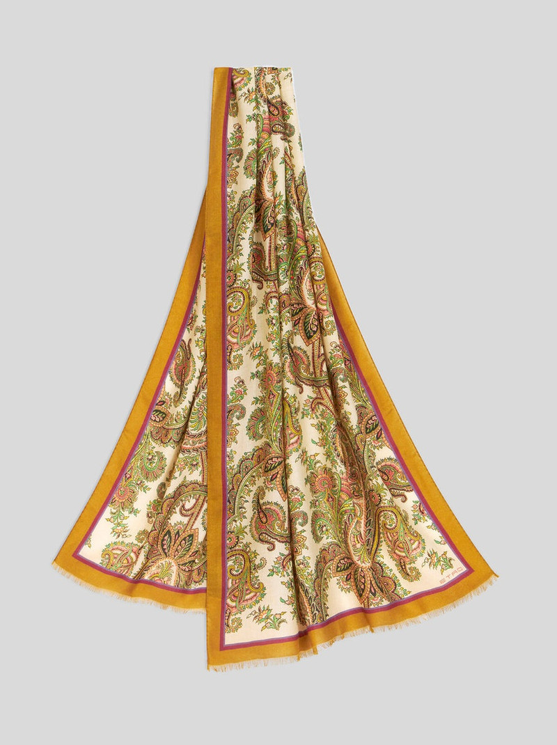 PAISLEY CASHMERE AND SILK SCARF 1