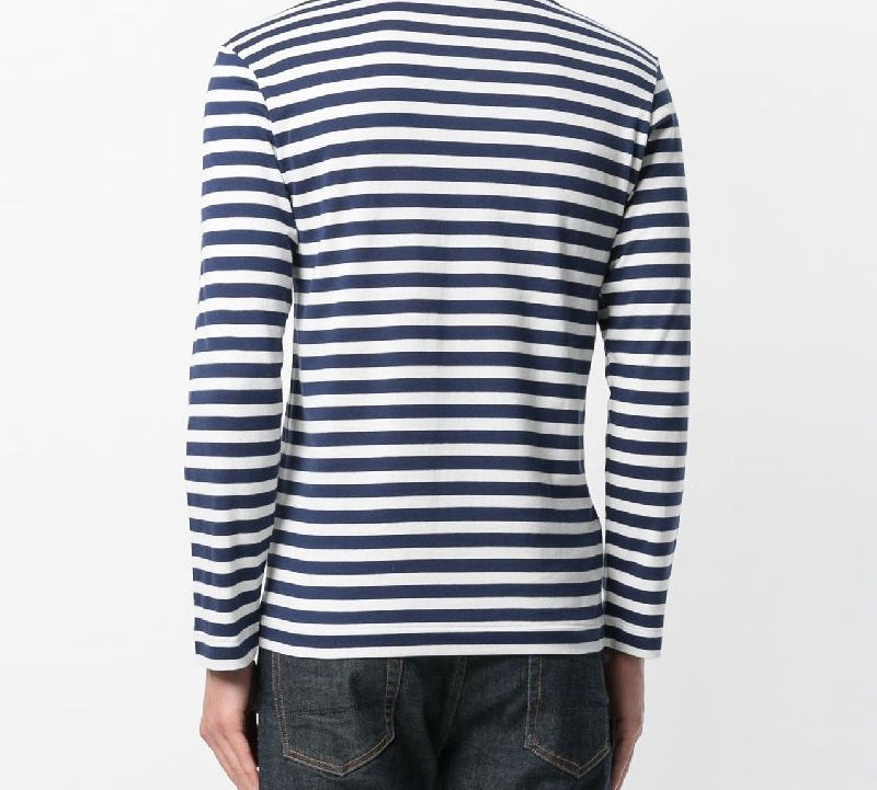 COMME des GARCONS PLAY Small Logo Stripe Long Sleeves Tee 'Blue White AZ-T210-051-1 - 3