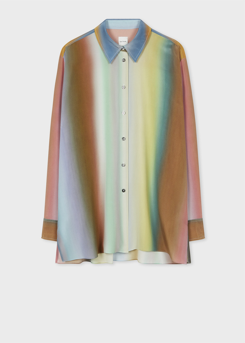 Women's Silk 'Smith Stripe' Ombre Shirt 1