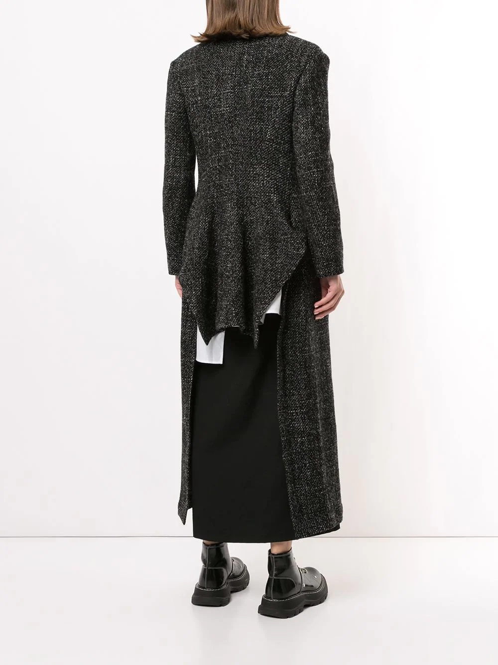 handkerchief hem wool coat - 4