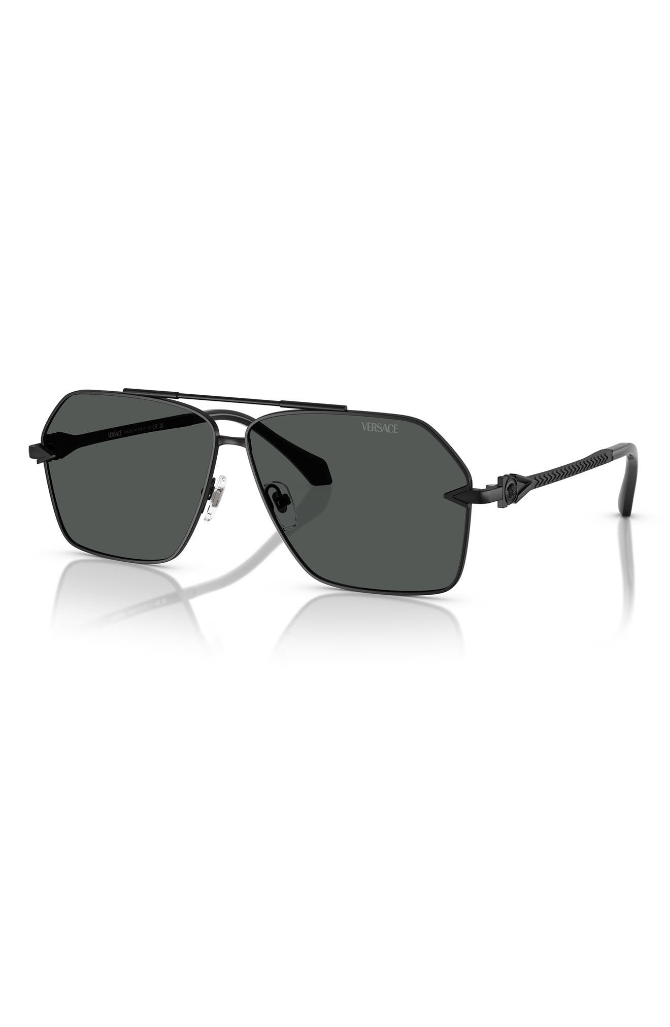 Versace 63mm Pilot Sunglasses in Matte Black at Nordstrom - 2