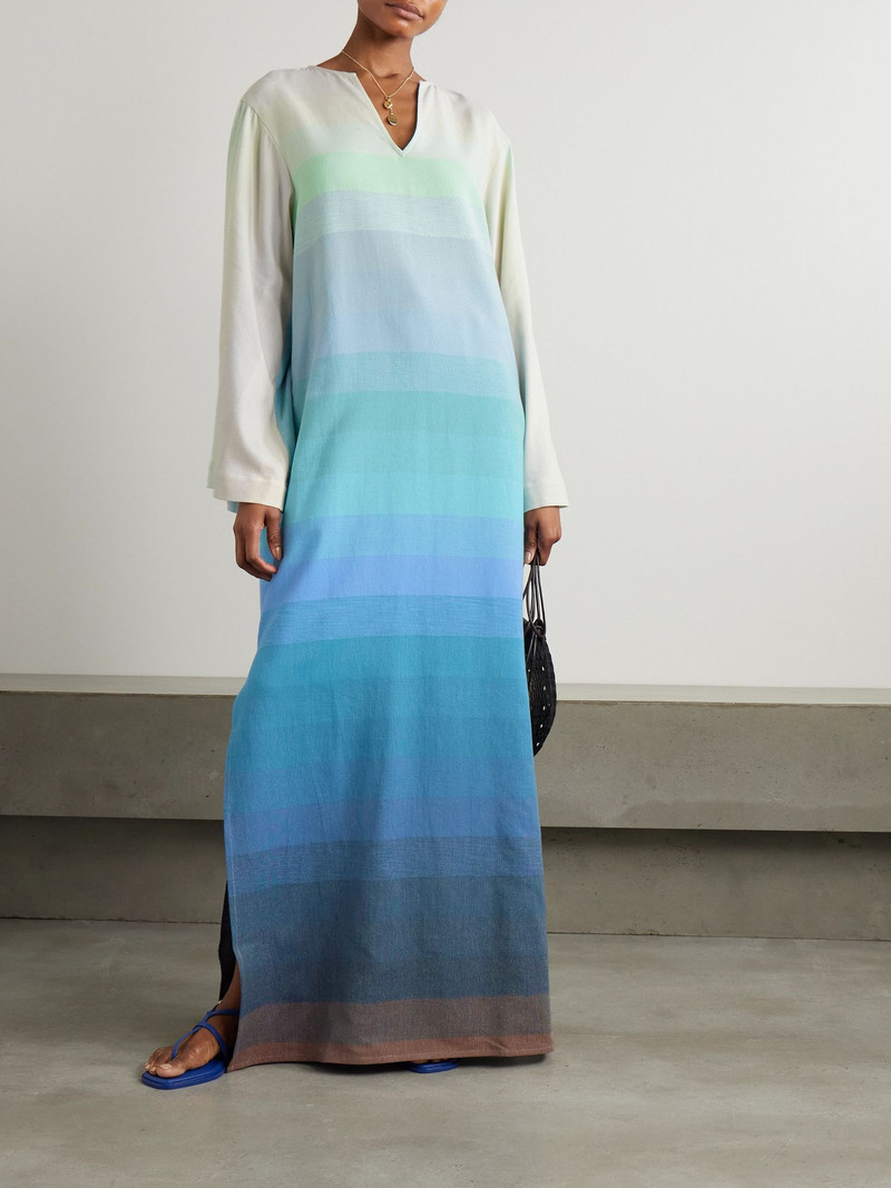 MARRAKSHI LIFE Striped cotton coverup Blue outlook