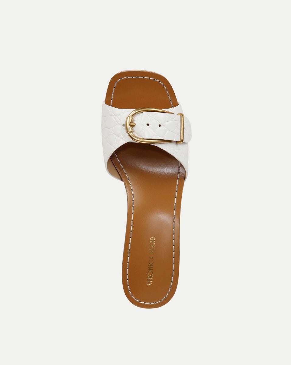 DALLAS CROC-EMBOSSED LEATHER SANDAL - 3