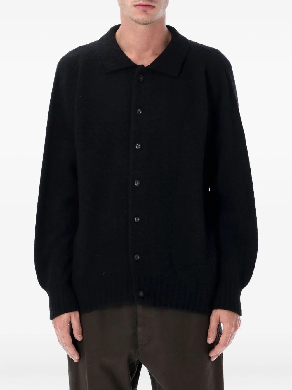 polo-collar buttoned cardigan - 1