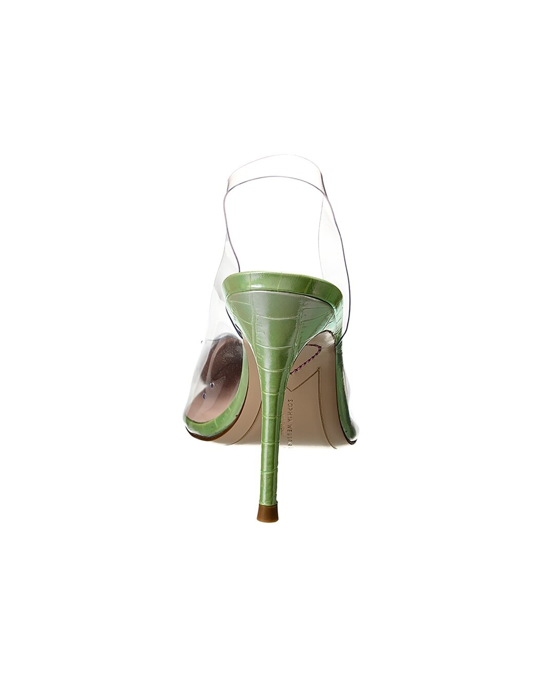 Sophia Webster Amora Vinyl & Croc-Embossed Leather Slingback Pump - 3