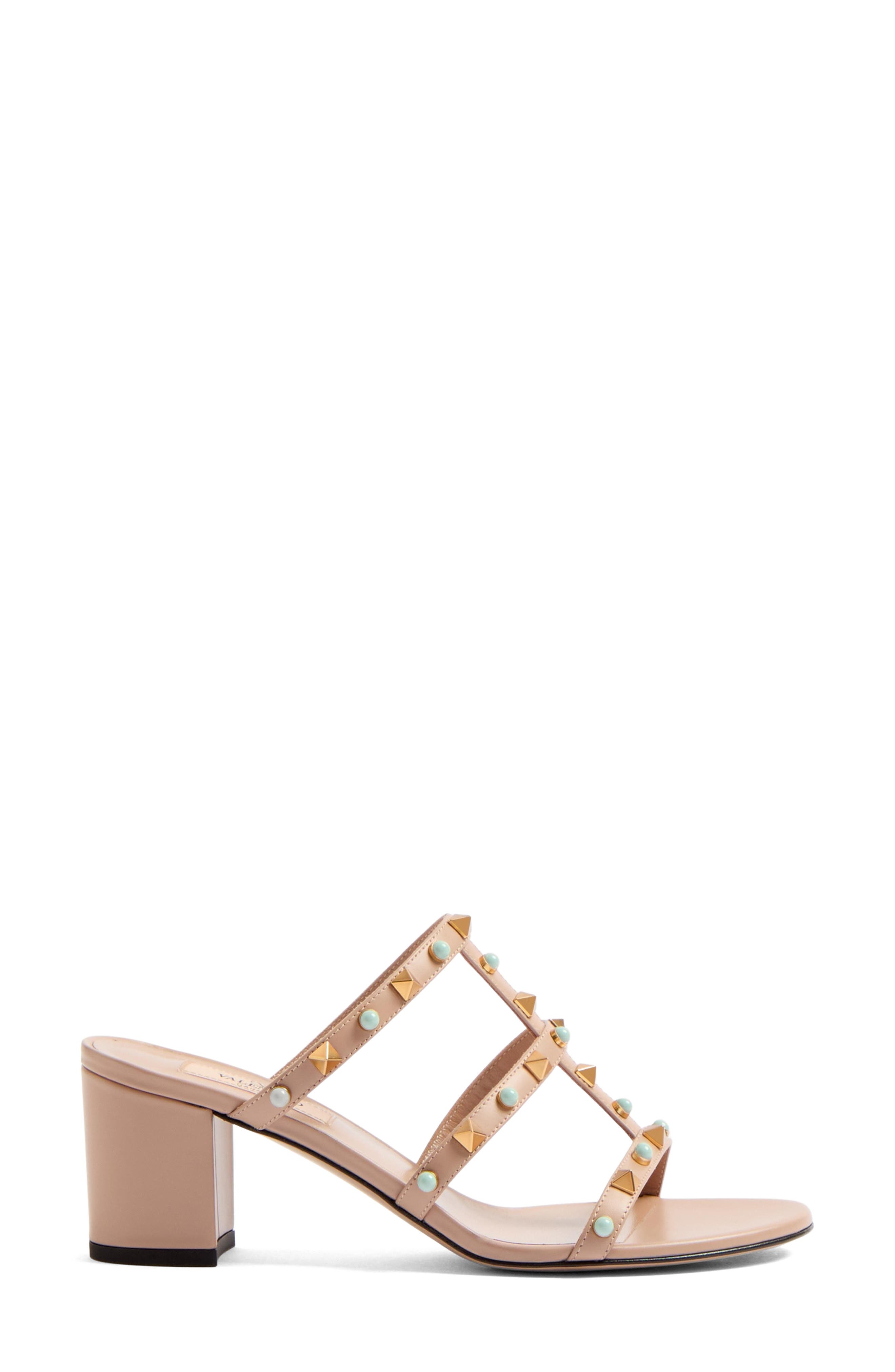 Valentino Garavani Rockstud Slide Sandal in Rose Cannelle/Clay at Nordstrom - 4