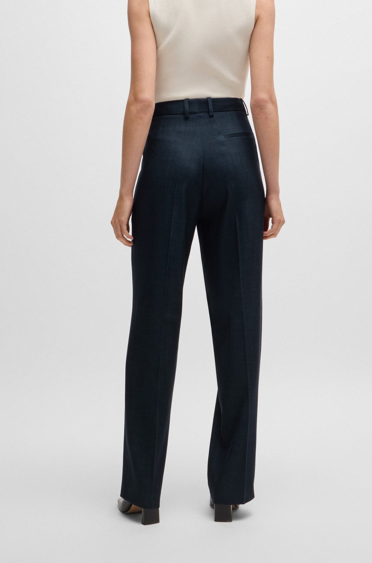 REGULAR-FIT TROUSERS IN DENIM-EFFECT TWILL - 4