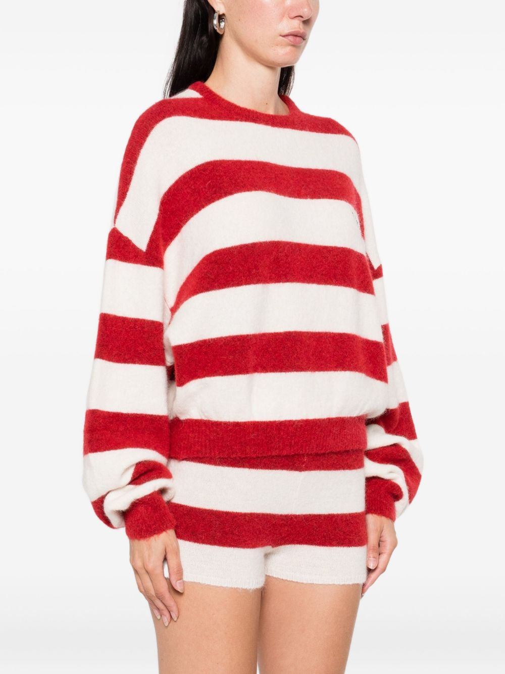 striped crew-neck jumper - 3