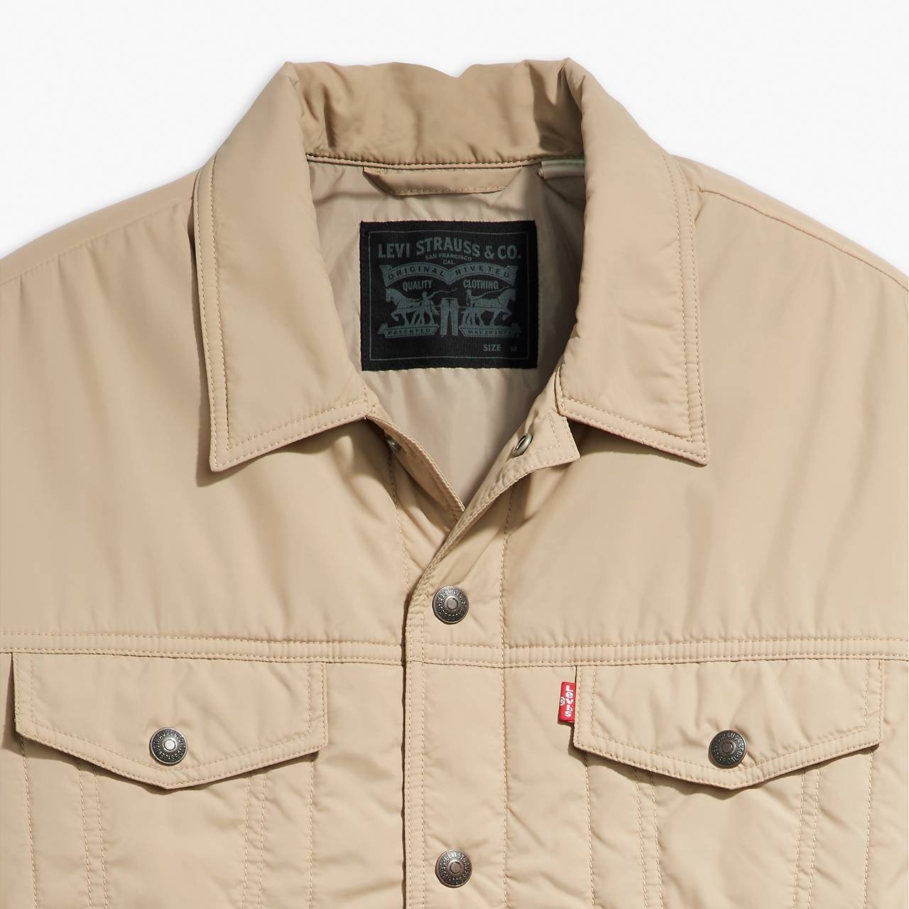 RELAXED FIT PADDED TRUCKER JACKET - 4