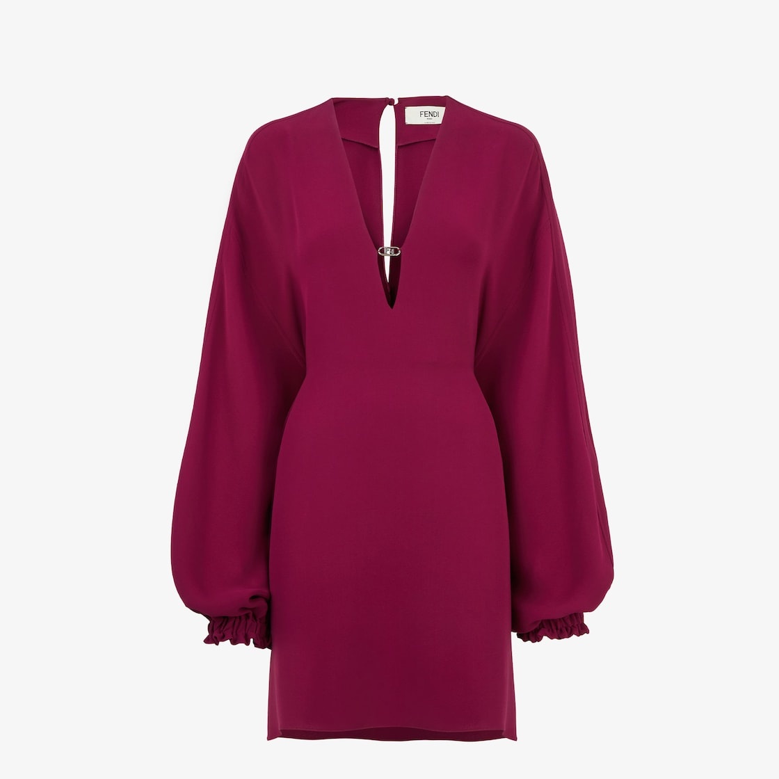 Women's Ff Silk Shirt Dress With Crystals by Fendi