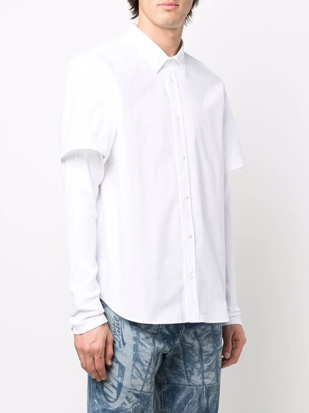 layered-sleeve Marley cotton shirt - 3