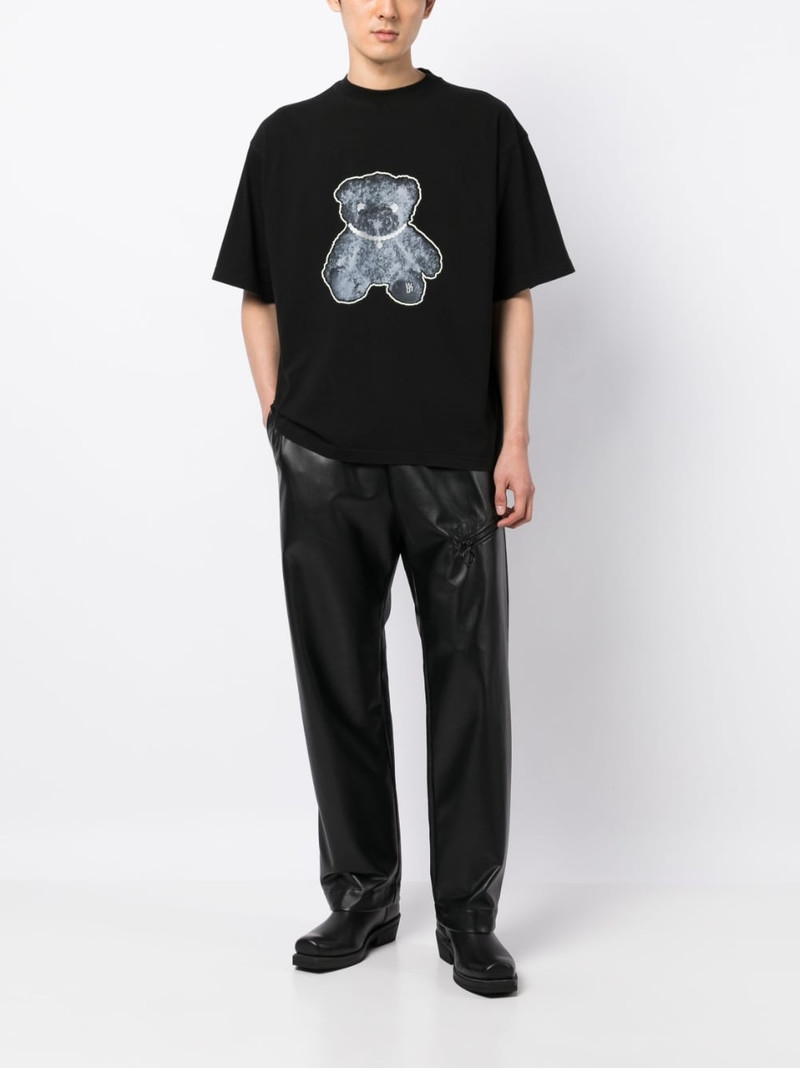 We11done teddy bear-print cotton T-shirt outlook