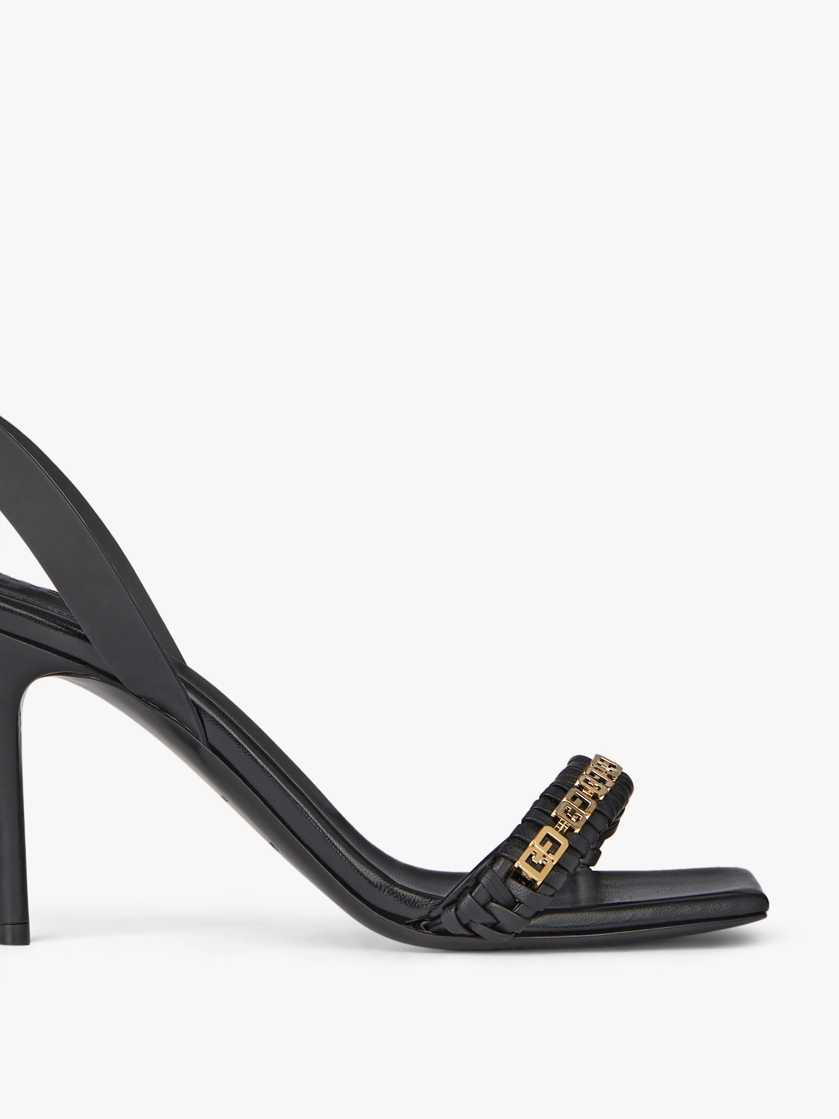 G WOVEN SANDALS IN BRAIDED LEATHER WITH CHAIN - 6