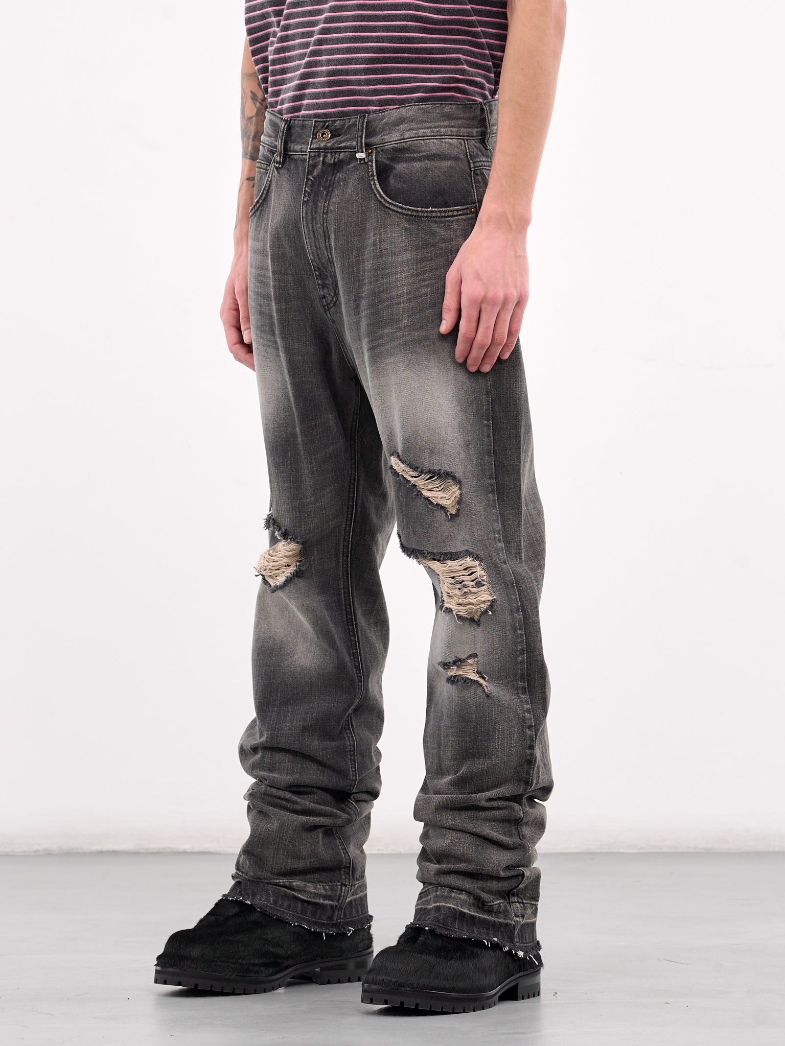 Distressed Denim Trousers - 2