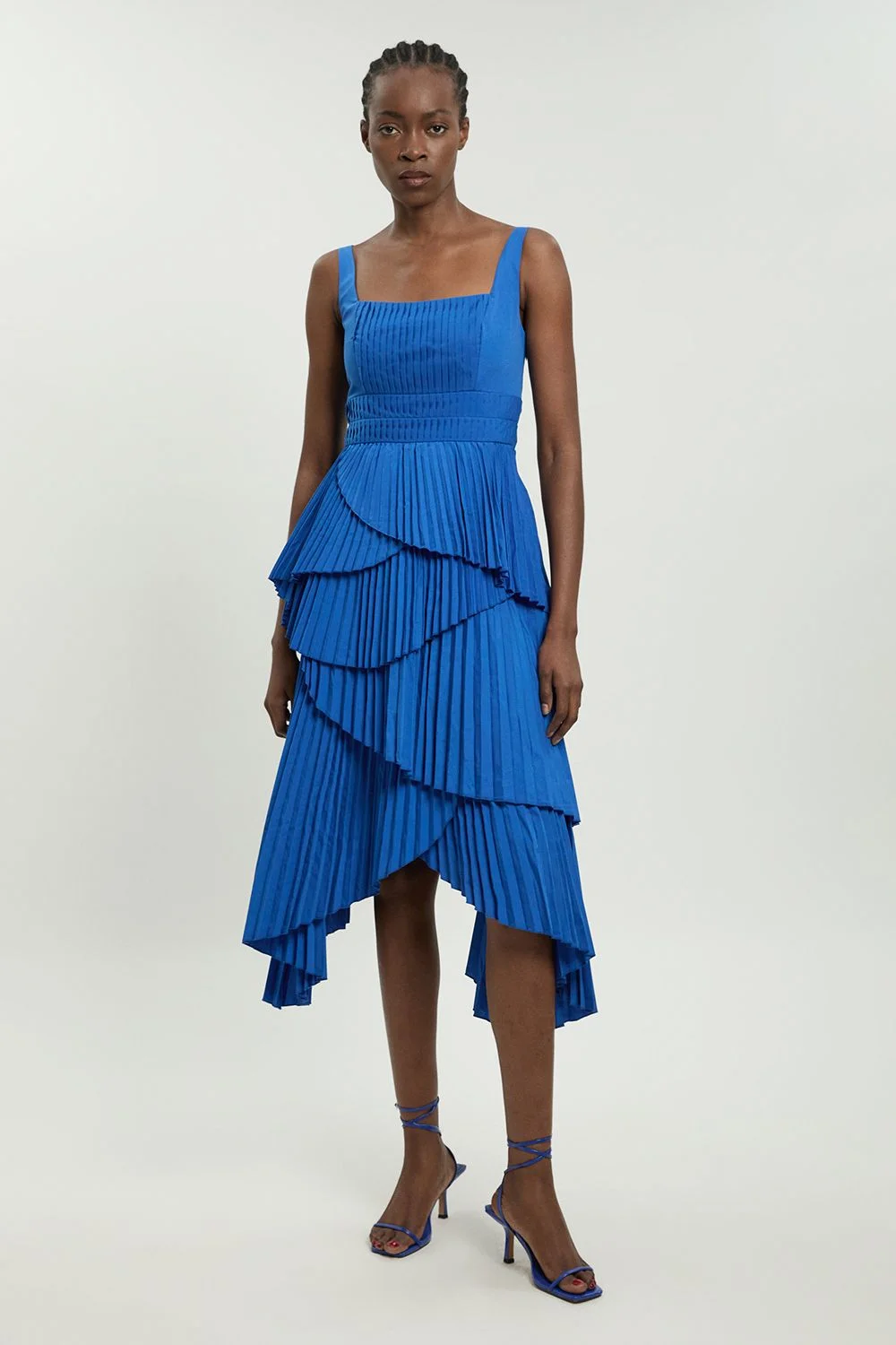 Strappy Pleated Maxi Dress - 1