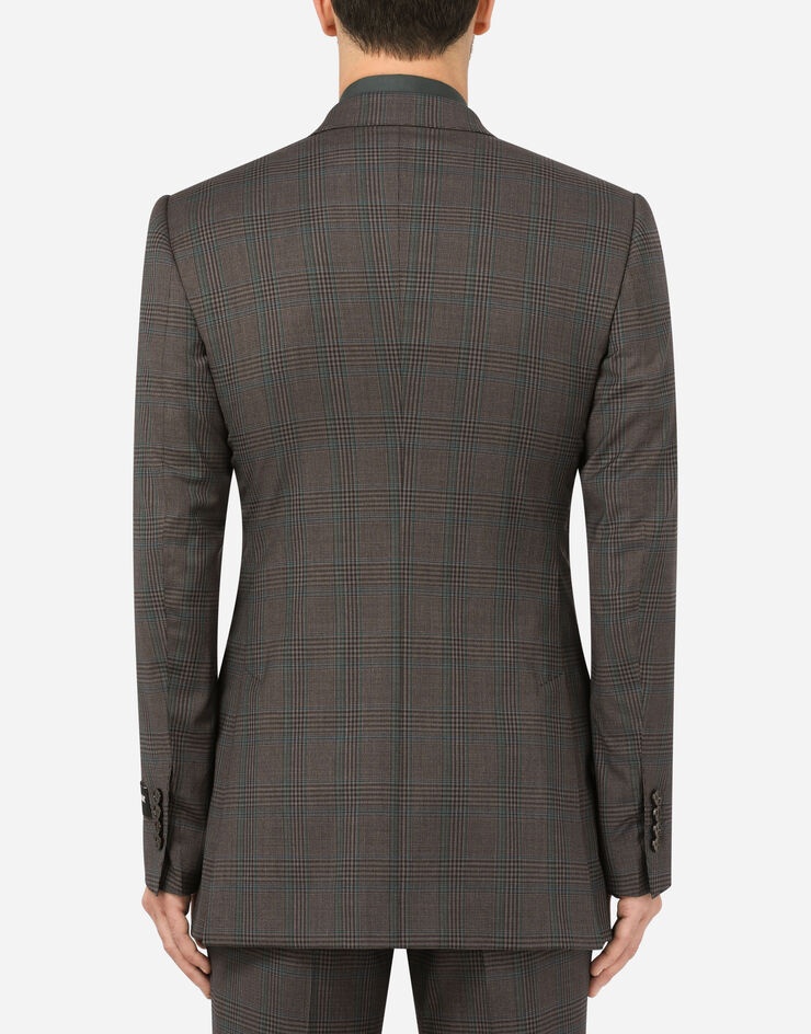 Double-breasted check wool Beat-fit suit - 5