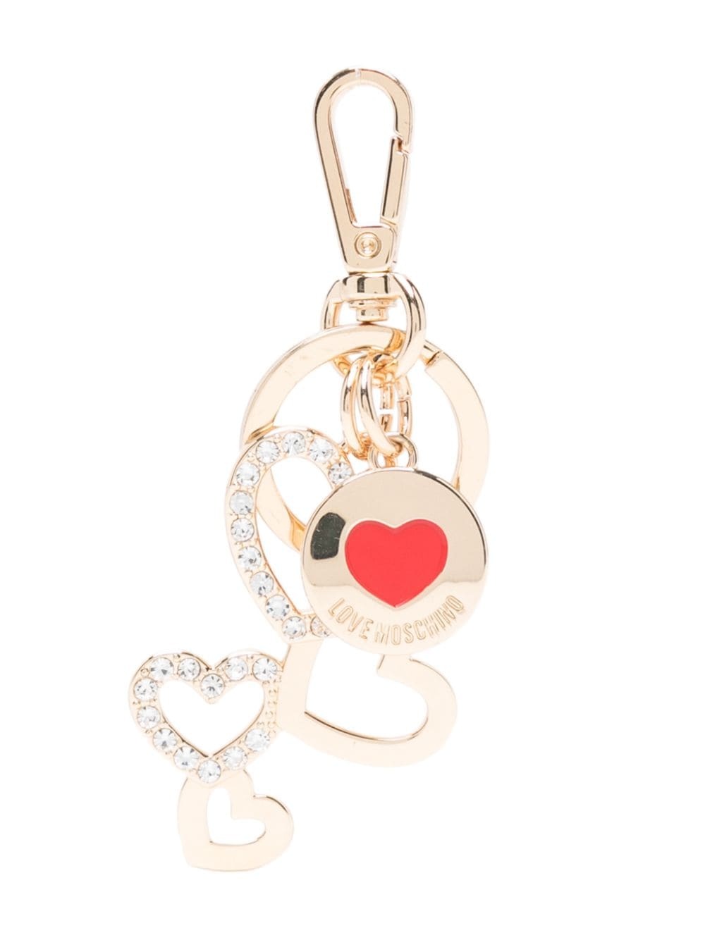 logo-engraved heart charm keyring - 1