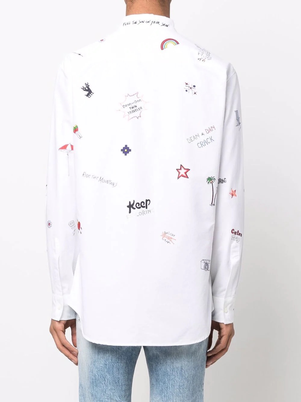 motif-embellished cotton shirt - 4