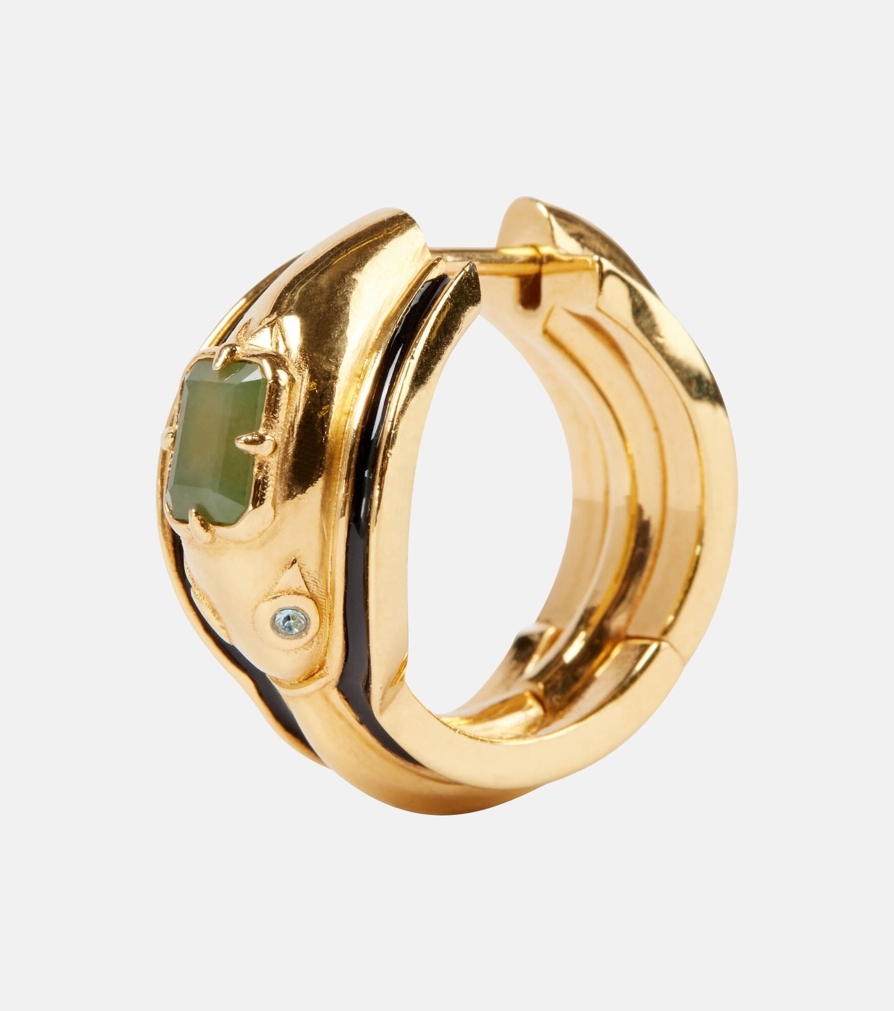 ☆関税込み☆【LOEWE】 Snake sterling silver hoop pierce Snake sterling silver hoop earrings in gold - Loewe | Mytheresa