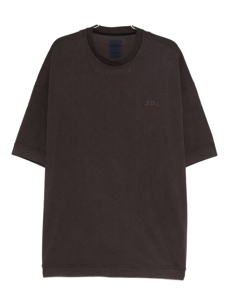 logo-embroidered T-shirt 1