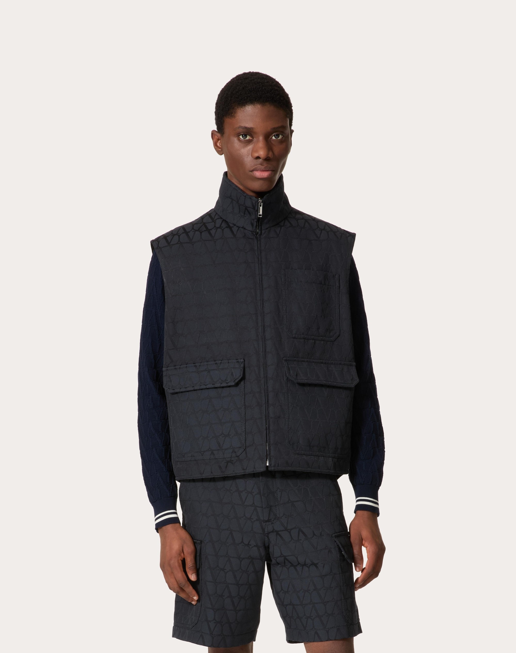 TOILE ICONOGRAPHE PATTERN COTTON CANVAS WAISTCOAT - 3