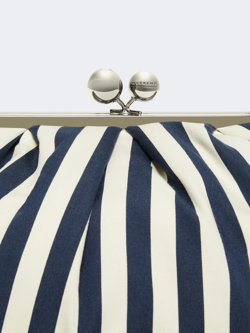 CACHI Large striped cotton Pasticcino bag - ULTRAMARINE 4
