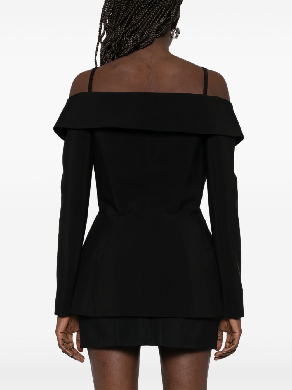 sculptural off-shoulder jacket - 4