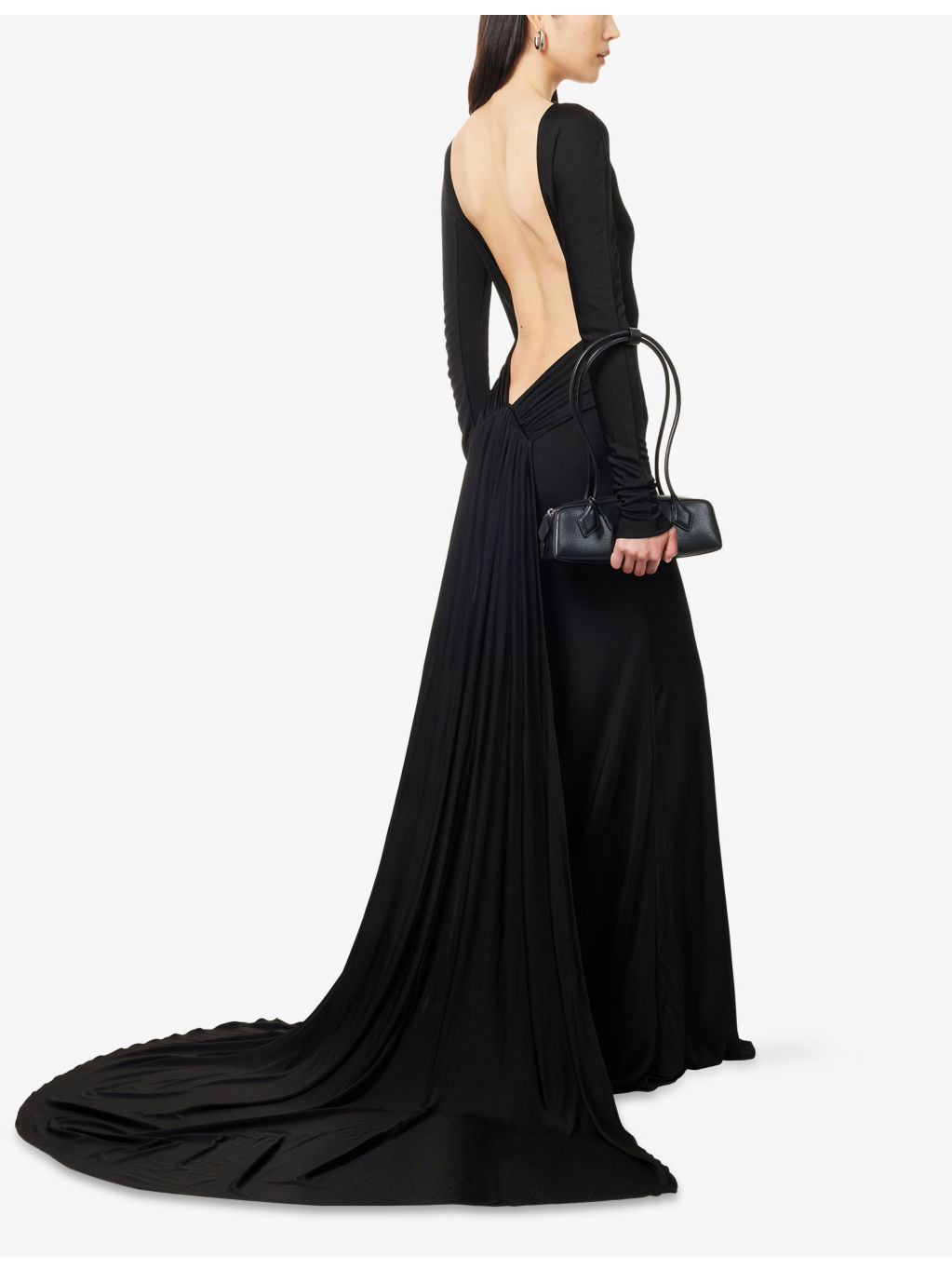 Open-Back Gathered Woven Gown - 2