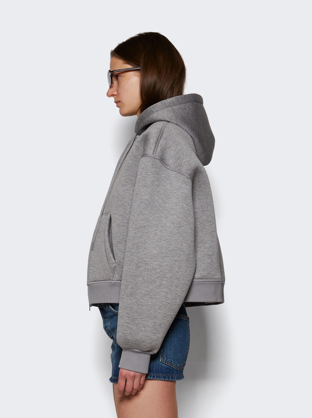 Bonded Zip Hoodie Grey Marl - 4
