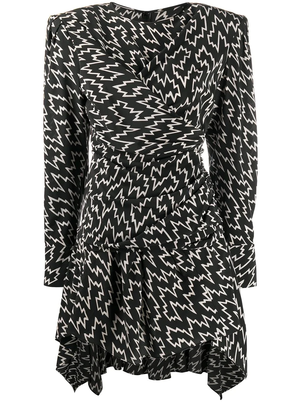 patterned longsleeved dress - 1