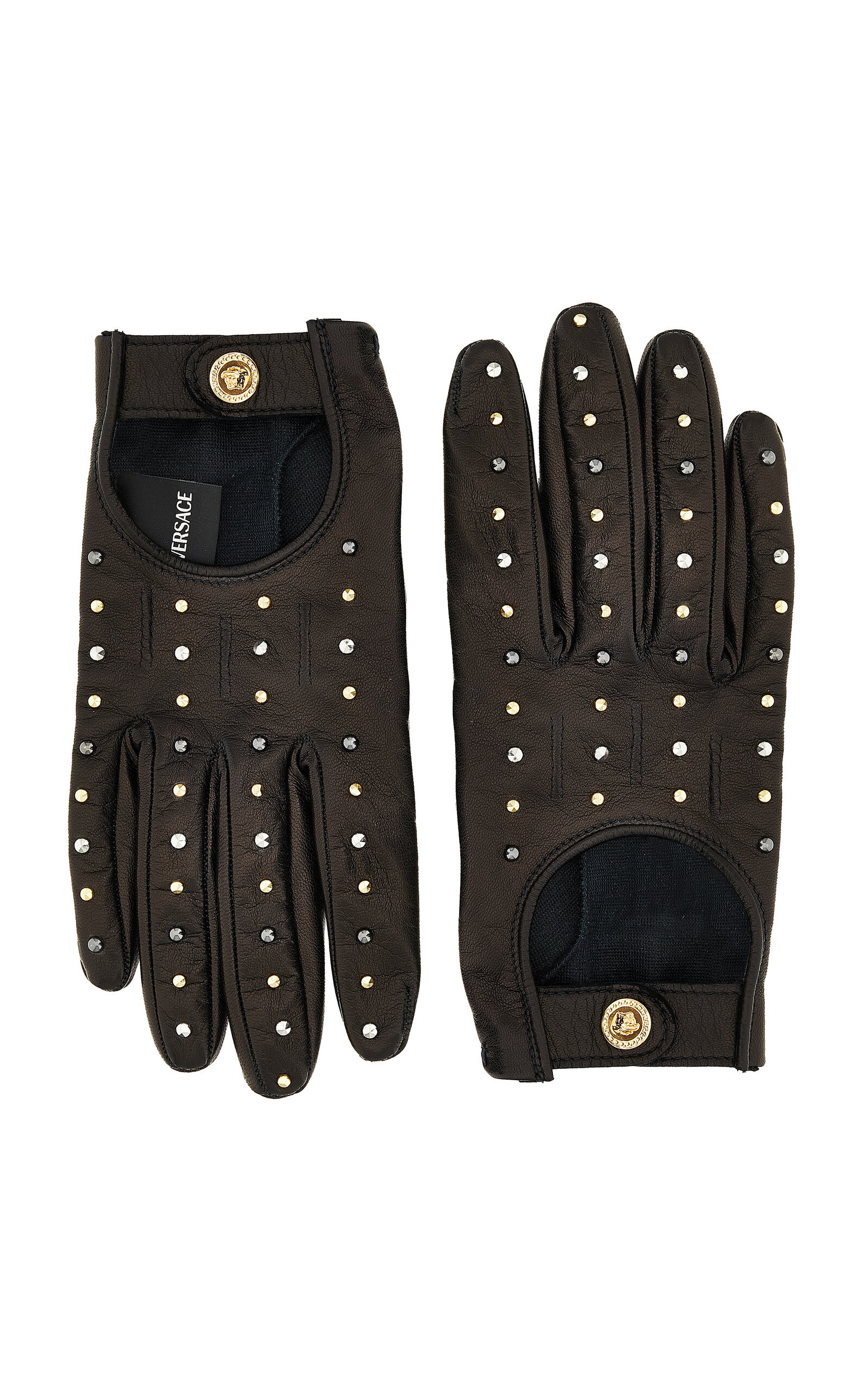 Studded Leather Gloves black - 3