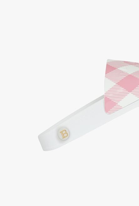 Leather Calypso sandals with a pink and white gingham print - 6