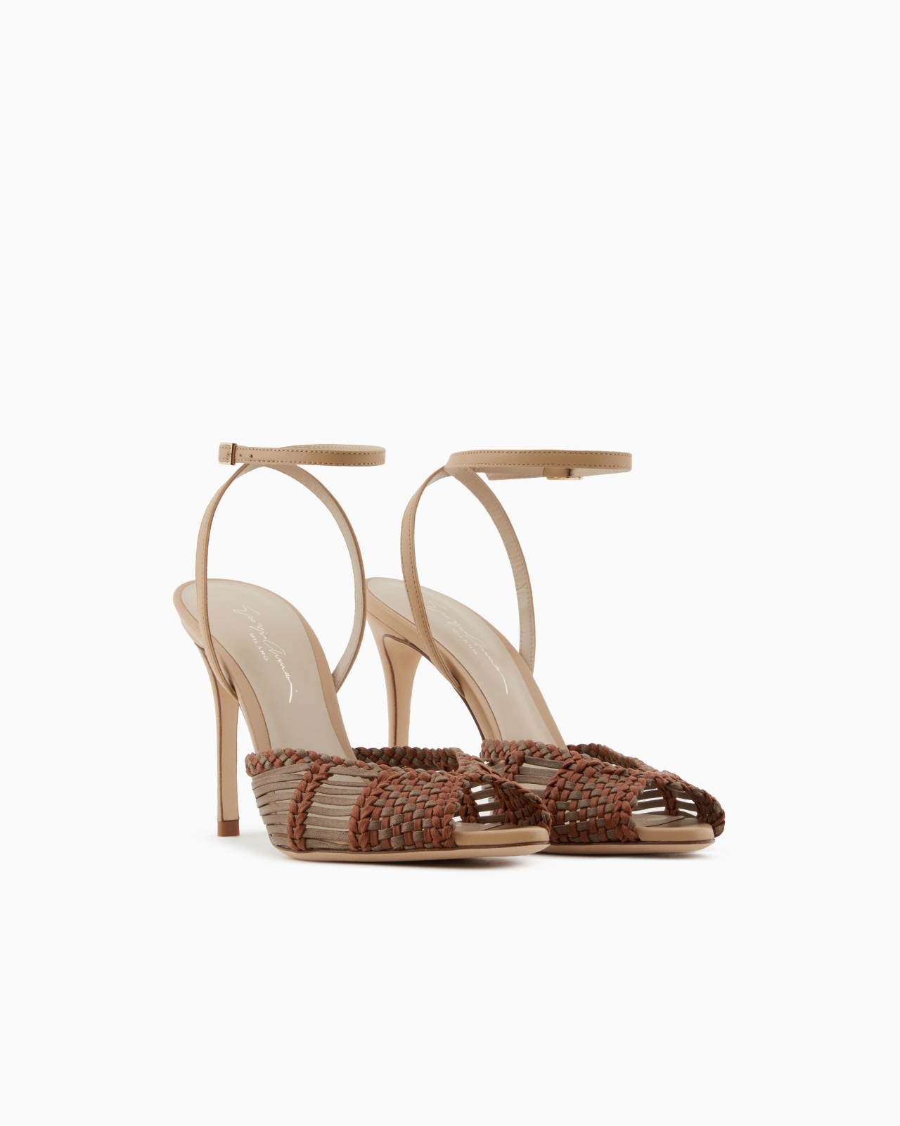 WOVEN LEATHER HEELED SANDALS - 2