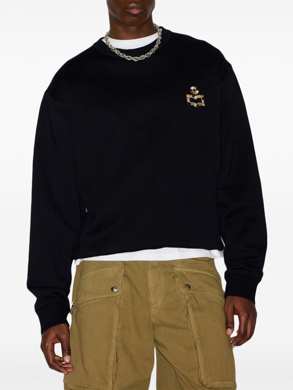 logo-appliquÃ© jersey sweatshirt - 3