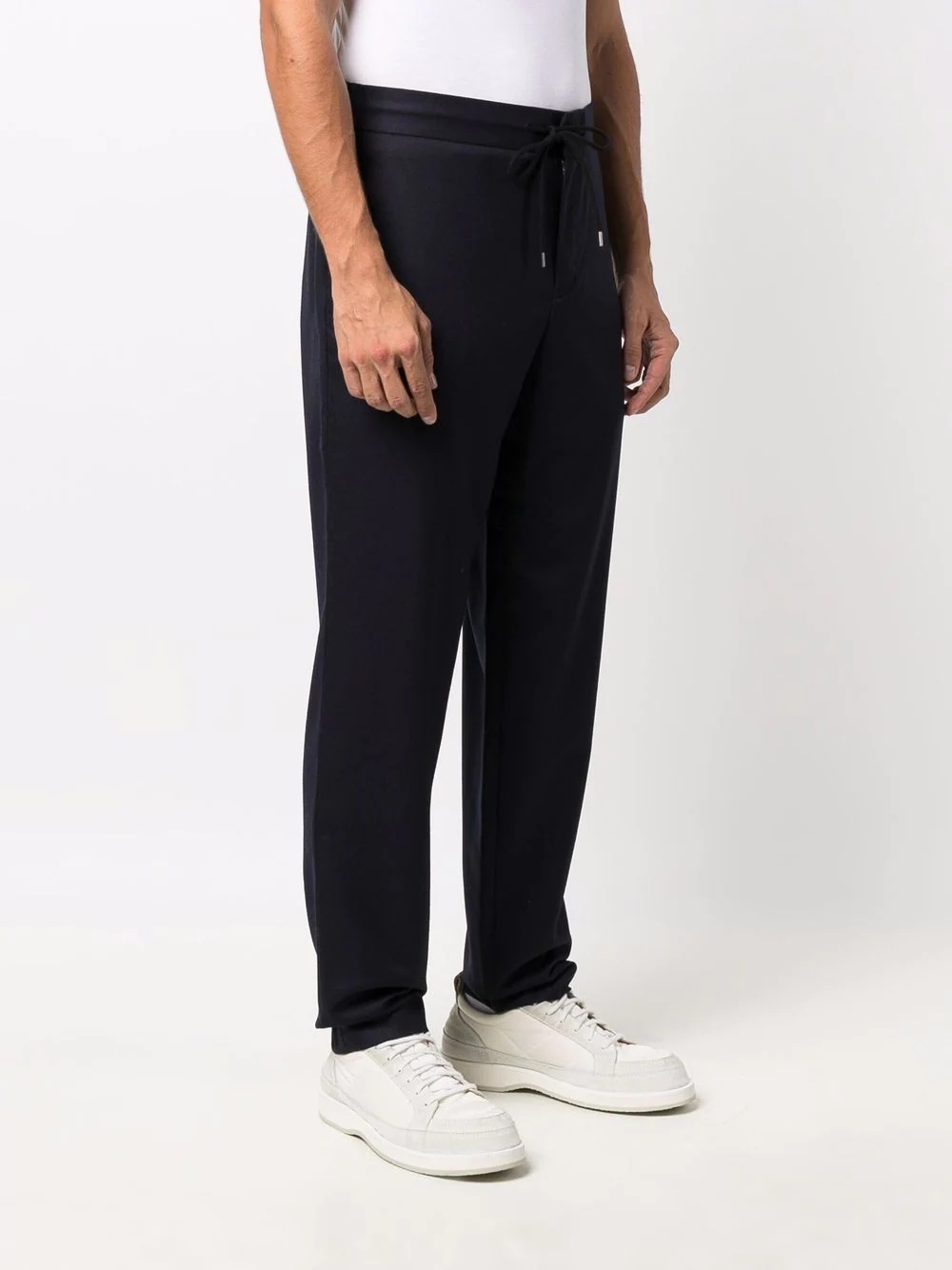 drawstring-waist wool trousers - 3