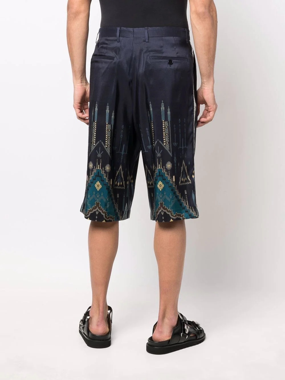 geometric-print tie-waist shorts - 4